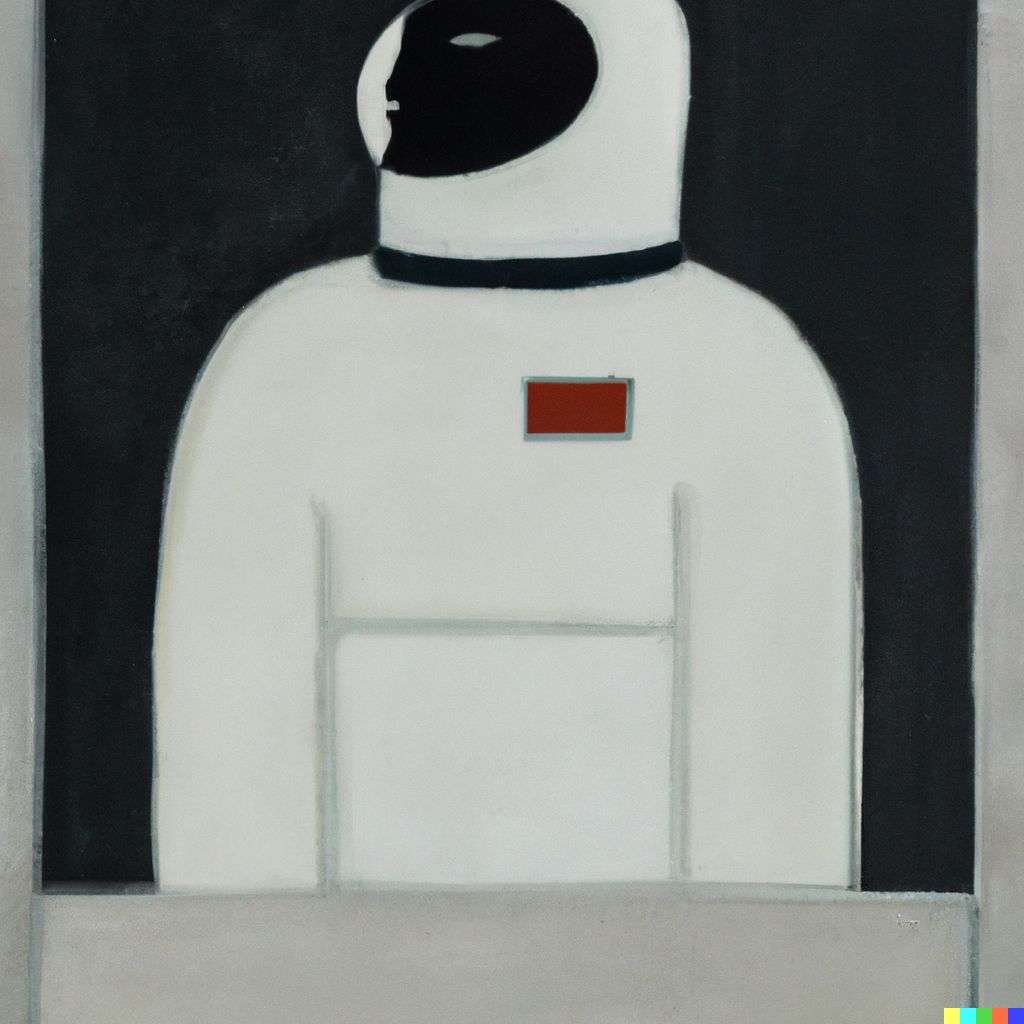 an astronaut, painting by Kazimir Malevich